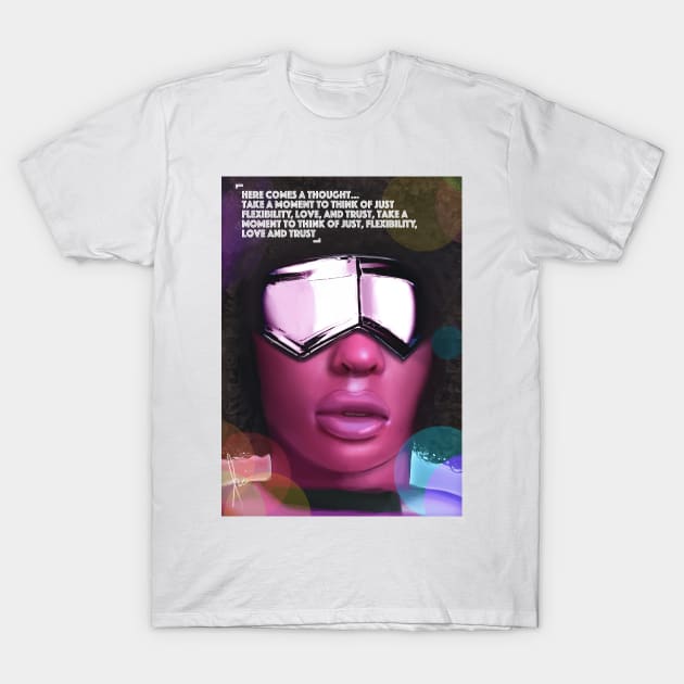 Garnet Visor Portrait T-Shirt by Romeow